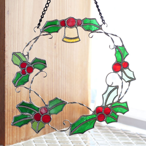 ステンドグラス クリスマスリース ステンドグラス】クリスマスリース 1点限定 リース Atelier 108