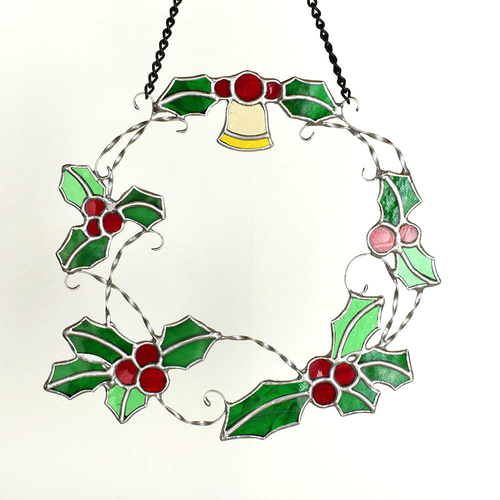 クリスマスリース ステンドグラス X'mas】ステンドグラス クリスマスリース | ann stained glass