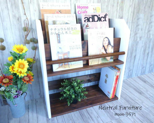 ハンドメイド 雑誌＆絵本ラック スリムサイズ (チーク色) ハンドメイド 雑誌＆絵本ラック スリムサイズ (チーク色) - メルカリ