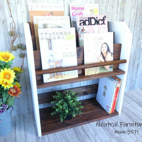 ハンドメイド 雑誌＆絵本ラック 特大サイズ (ダークチーク色) ハンドメイド 雑誌＆絵本ラック 特大サイズ (ダークチーク色)