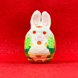 生肖達摩、招財兔、短耳 | 藝術、達摩、生肖配件、幸運符 第1張的照片