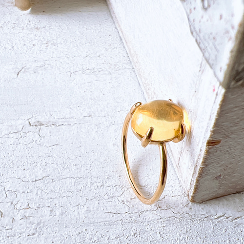 ♠️ポーランド産バルティックアンバーsilver925製リング18kgp 10×8mm