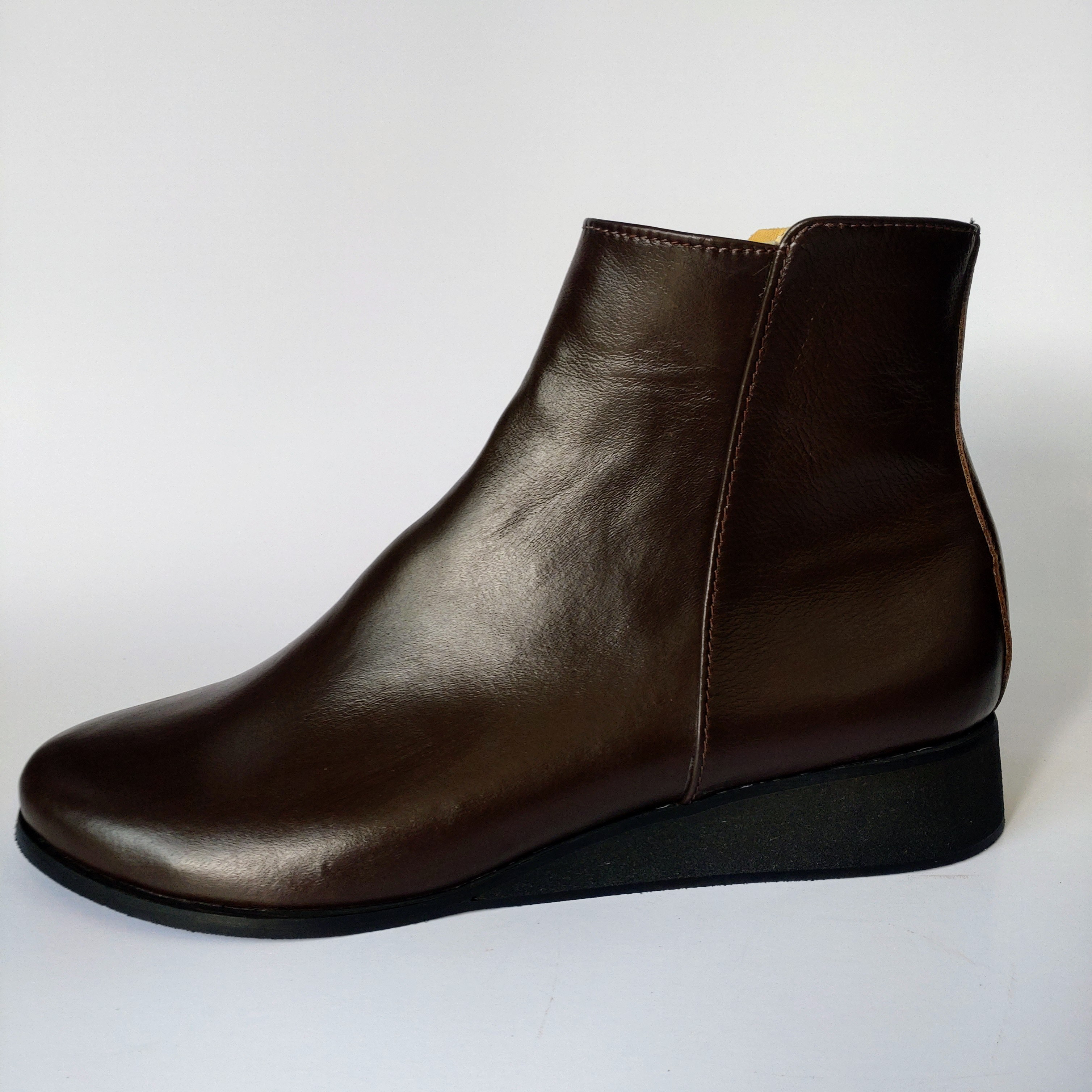 ◇厚底☆無料サイズ調整☆色変更可☆レディース☆ハイカット☆本革☆サイドジップ☆脱ぎ履き楽☆