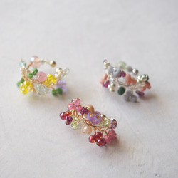 flower ear cuff(berry) 2枚目の画像