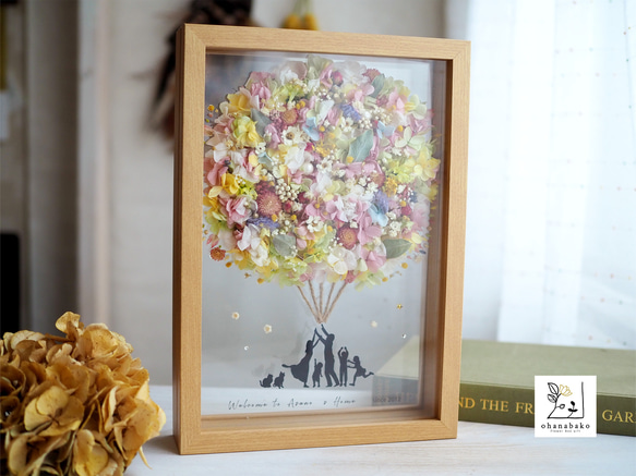 《NAMING PRINT》happy balloon colorful flowers family board(L) 第1張的照片