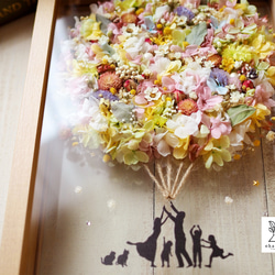 《NAMING PRINT》happy balloon colorful flowers family board(L) 第3張的照片