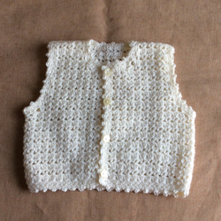 ベビー毛糸の手編みベスト0〜12ケ月 2枚目の画像