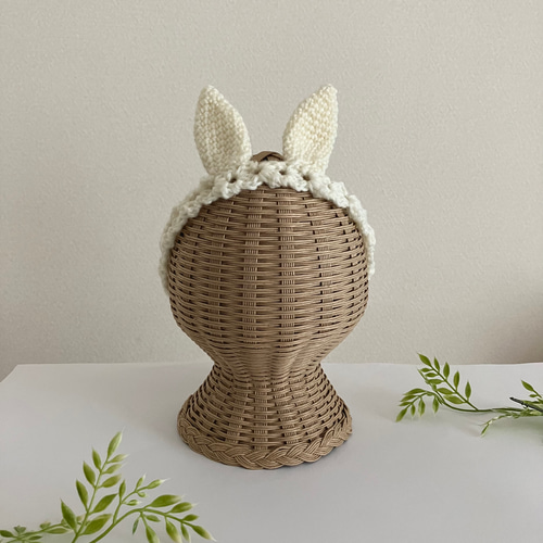 うさみみヘアバンド サイズ調整可 イースター うさぎ 卯年 干支 手編み