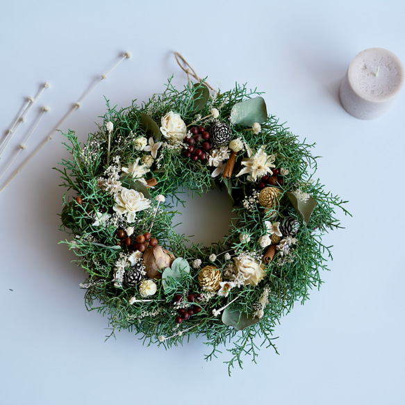 ブルーアイスのホワイトクリスマス リース sou-moku 通販 14877403