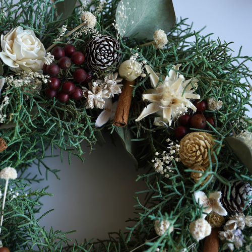 ブルーアイスのホワイトクリスマス リース sou-moku 通販 14877403