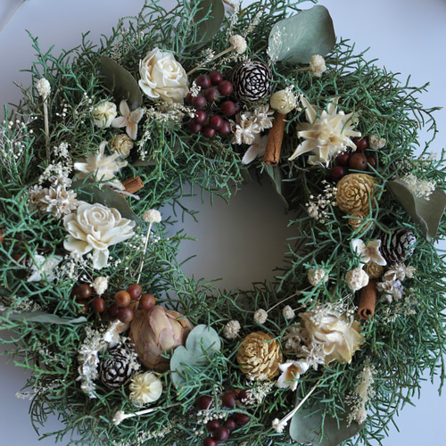 ブルーアイスのホワイトクリスマス リース sou-moku 通販 14877403