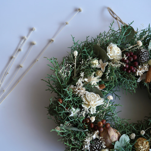 ブルーアイスのホワイトクリスマス リース sou-moku 通販 14877403