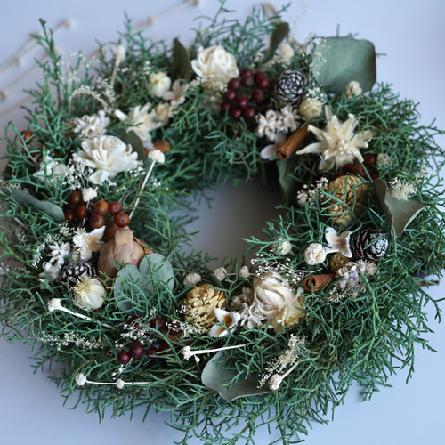 ブルーアイスのホワイトクリスマス リース sou-moku 通販 14877403