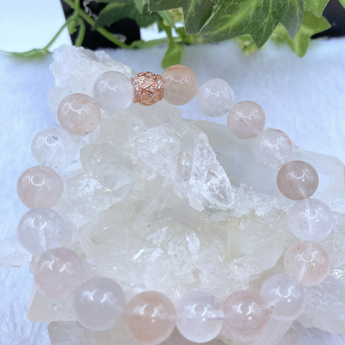 本日のみ価格ピンクサゲニティッククォーツブレスレット