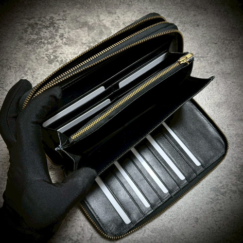 圧倒的な収納力 スティングレイ ダブルファスナー 長財布 ガルーシャ