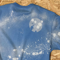 月兎／ブリーチアウトTシャツ（Lサイズ・サックス色） 3枚目の画像