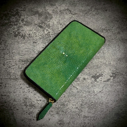 さゆ　リザード メンズ 財布 長財布 ラウンドファスナー 緑 グリーン f44bb196129773fc1bec9acdf5e9a9