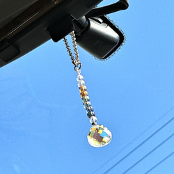 高品質　水晶オーラ系　カラフル　キラキラ　サンキャッチャー　車用　アジャスター付き　天然石 8枚目の画像