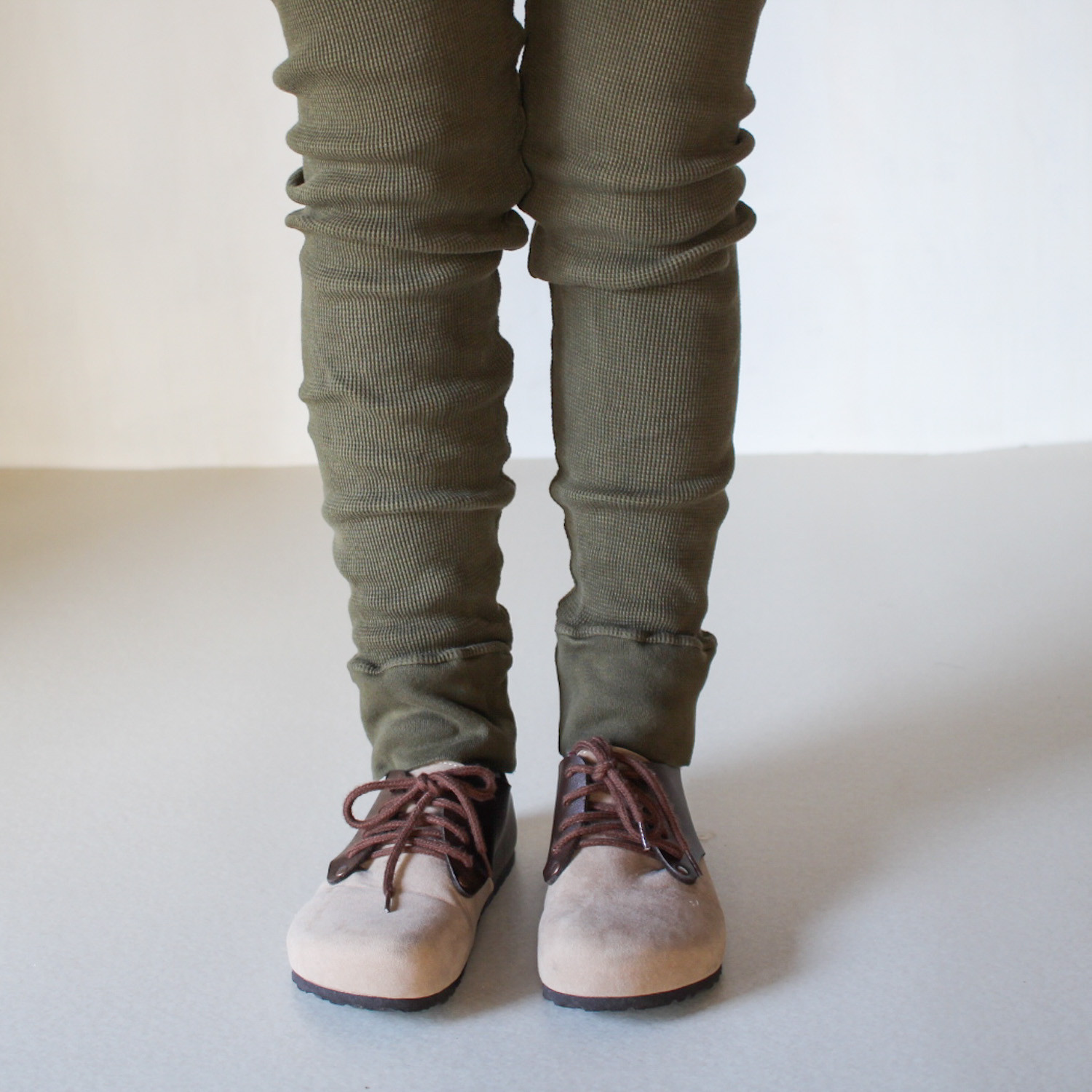 waffle knit レギンス【海松色】/草木染め