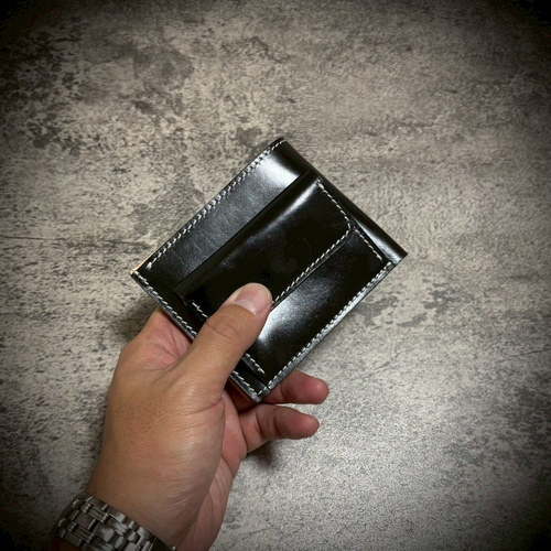 経年変化を楽しむ メンズ 二つ折り 財布 生成り ナチュラル 手縫い