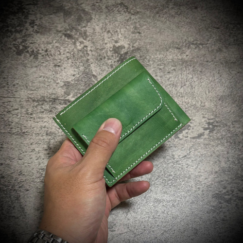 経年変化 二つ折り 財布 生成り ナチュラル 手縫い ヌメ革 本革 牛革 革財布 経年変化を楽しむ メンズ 二つ折り 財布 生成り ナチュラル