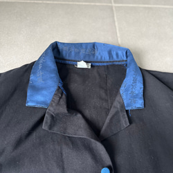 EU USEDワークコート×写経帯　リメイクコート　着物リメイクジャケット 3枚目の画像