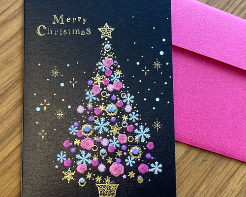 アンティークフレーム（BIRGITのミニカード/ツリーを飾る女の子と