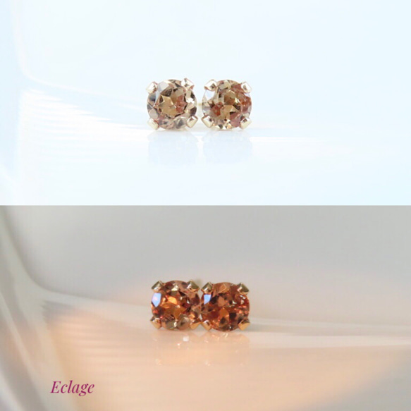 希少石☆カラーチェンジガーネットのピアス（3mm） 1枚目の画像