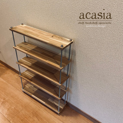 棚 シェルフ コーナーラック サイズオーダー ヴィンテージ 木目