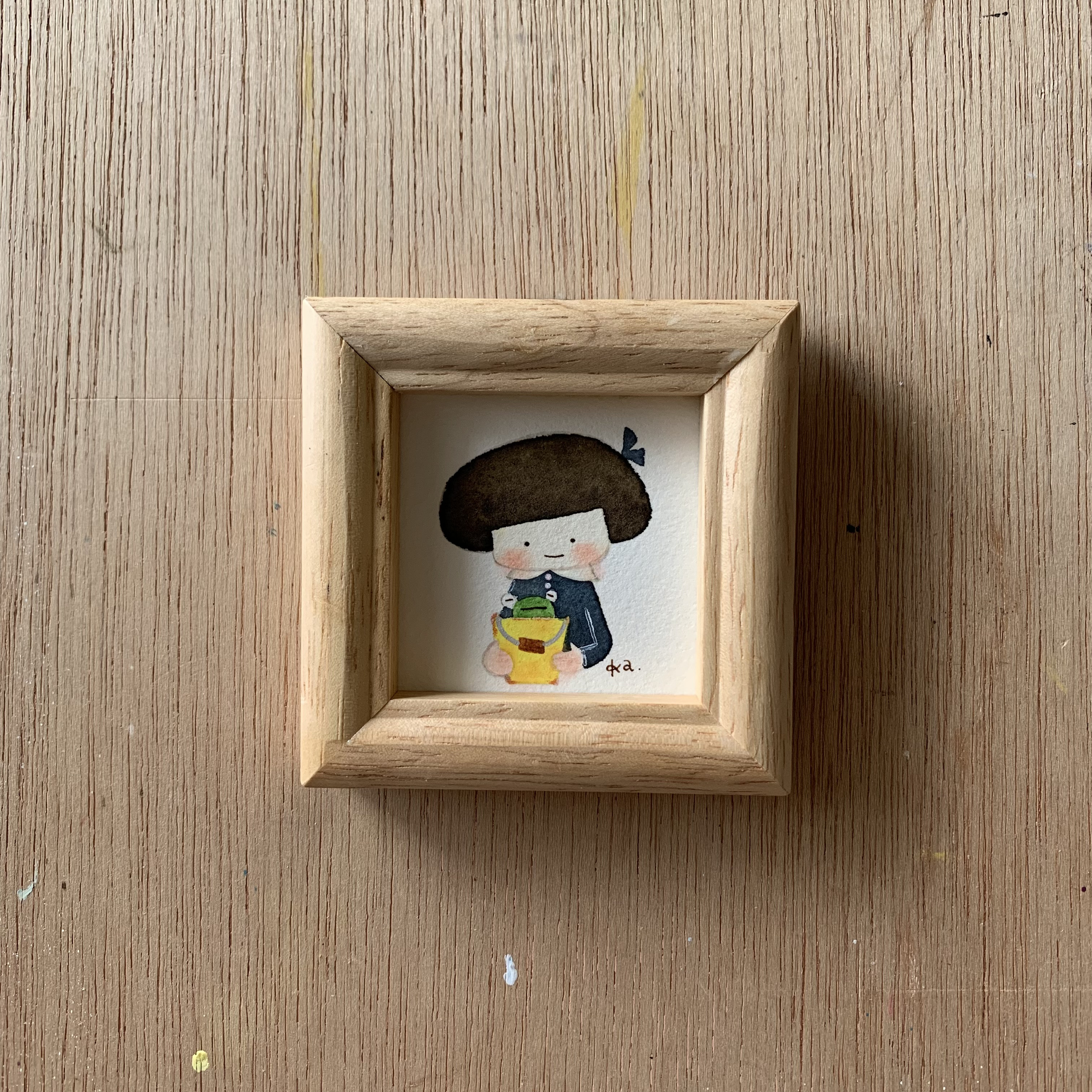 「 眠い眠い 」ミニ額　原画