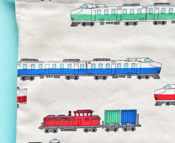 25×20   給食袋   電車　新幹線　貨物列車 5枚目の画像