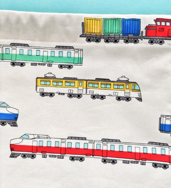 25×20   給食袋   電車　新幹線　貨物列車 3枚目の画像