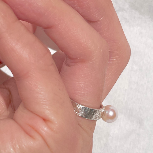 silver925＊Pearl＊ 『一点物』あこや真珠 ピアスリングセット 指輪 