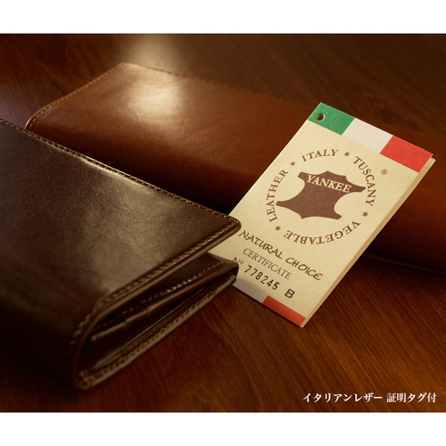 王道のカタチ】高級イタリアンレザー ロングウォレット 二つ折り