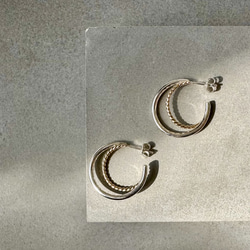 silver✖️14kgf twist ダブルフープピアス ピアス（フープ） saint