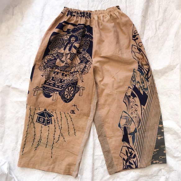 楽天市場】【柿渋染め手拭い裏地付きパンツ】夢屋作家一点物