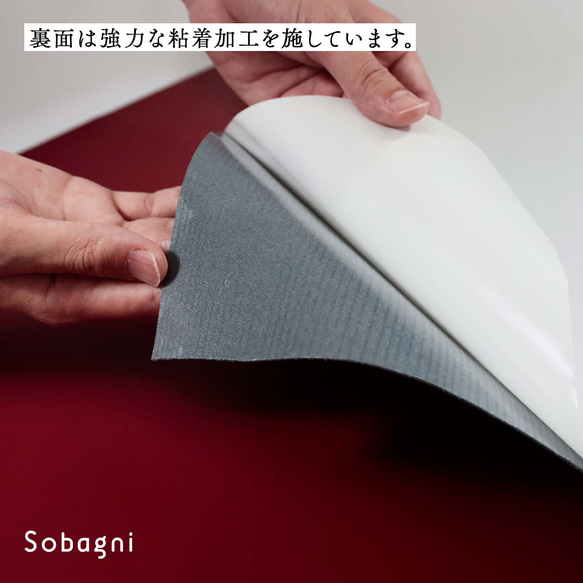 ★エシカルレザーSobagni（ソバニ）★至高のマテリアルエシカルレザーに粘着加工★厚手タイプA4カット★ダークブラウン 5枚目の画像