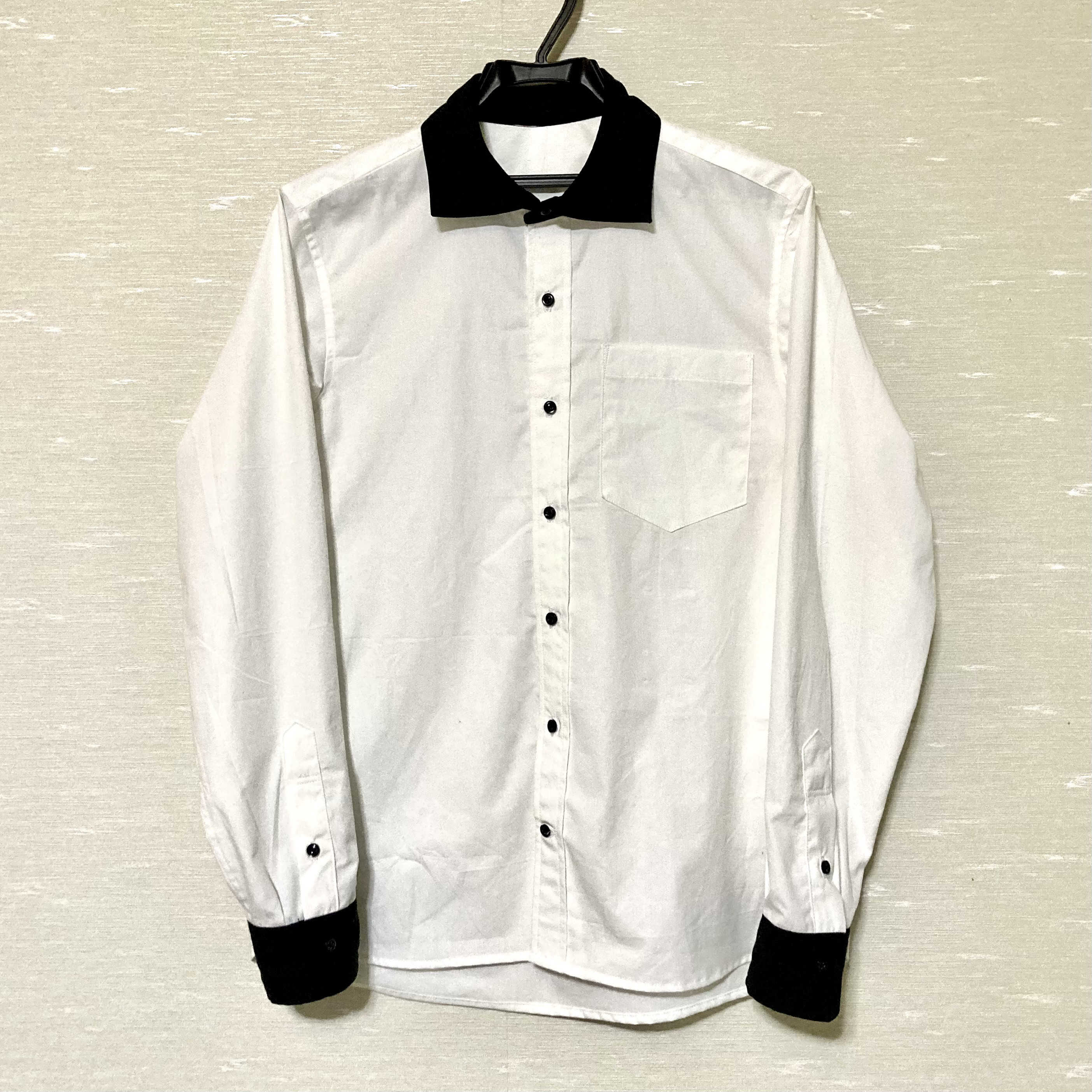 Classic Mode | サイズ指定可 | 白シャツ×黒襟  |  メンズシャツ
