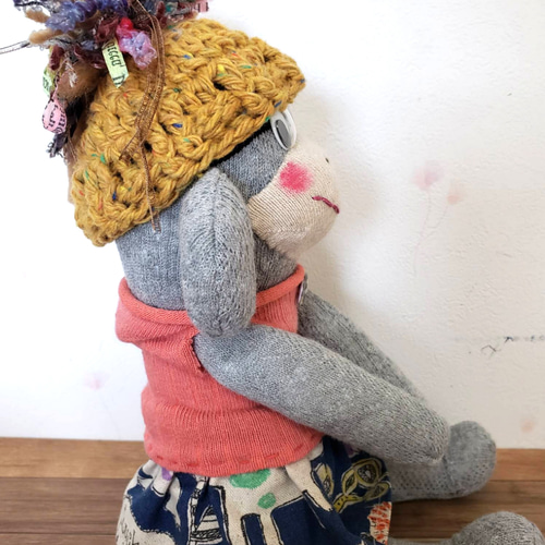 dolls country様専用 ソックモンキー かぼちゃ柄 ハロウィンモンキー