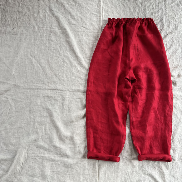 リネンのもんぺ レッド ロングパンツ nuuMonpe 通販 14878974｜Creema