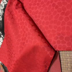 ブラックポインセチア　オリジナルリバーシブル京袋帯と着物のセット❣️腰紐or仮紐付き 14枚目の画像