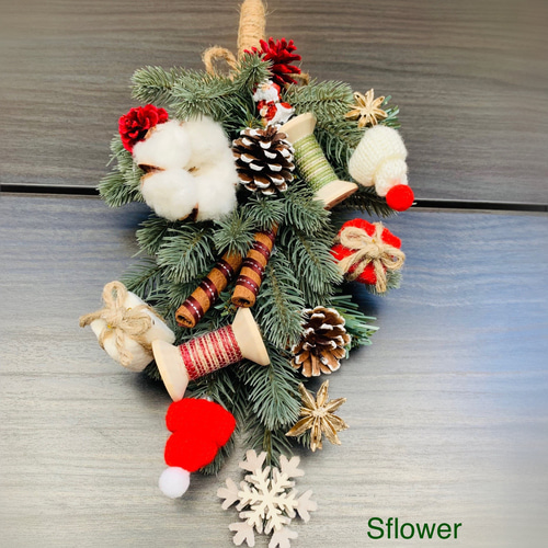 ドライフラワー　クリスマスツリー インテリア　Christmas スワッグ 花束 楽天市場】クリスマス スワッグ ツリー セット プリザーブド