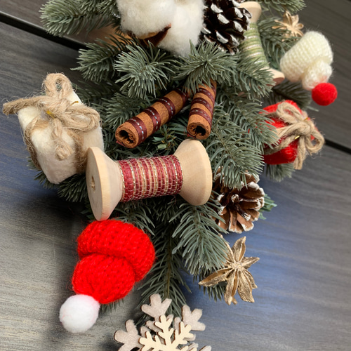 送料無料】ミニクリスマスツリースワッグ(ナチュラル、壁掛け