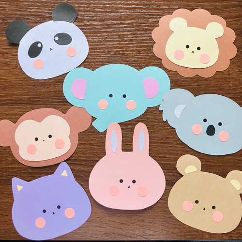 どうぶつ 壁面 装飾 うさぎ さる くま ねこ コアラ ライオン ぱんだ
