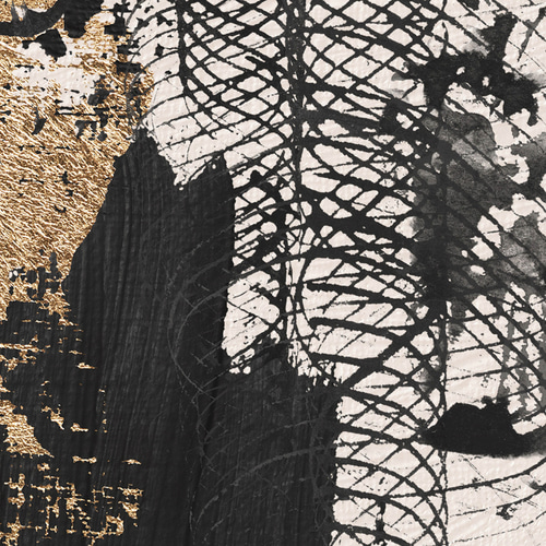 アートポスター 抽象 モダン 黒 ゴールド 筆タッチ 北欧風 高級感