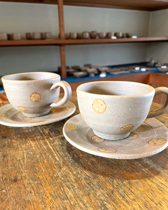 備前焼　木村玉舟　ティーカップ&ソーサー　コーヒーカップ　希少品 備前焼 コーヒーカップ＆ソーサー - 備前焼 陶た