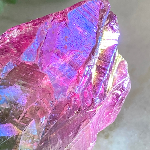 七色の夢໒꒱✨　オレンジ　オーラ　水晶　ラフストーン　原石　クラスター 七色の夢໒꒱✨ オレンジ オーラ 水晶 ラフストーン 原石