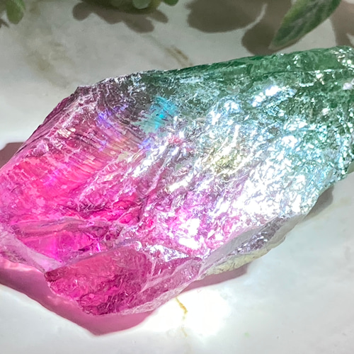 七色の夢໒꒱✨　オレンジ　オーラ　水晶　ラフストーン　原石　クラスター 七色の夢໒꒱✨ オレンジ オーラ 水晶 ラフストーン 原石