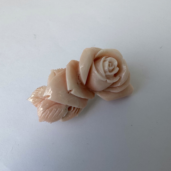訳あり特価品⭐️珊瑚彫り帯留『ピンクの薔薇』R41028H2 14枚目の画像