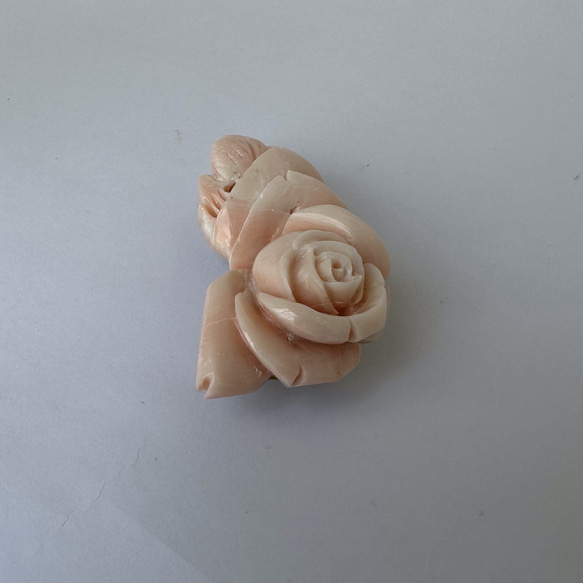 訳あり特価品⭐️珊瑚彫り帯留『ピンクの薔薇』R41028H2 9枚目の画像